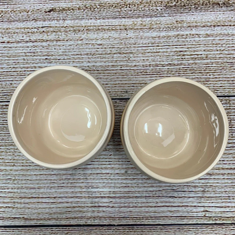 Set of 2 Ceramic Planters Striped Sunset Colors 4 Inch‎ Mini Rose